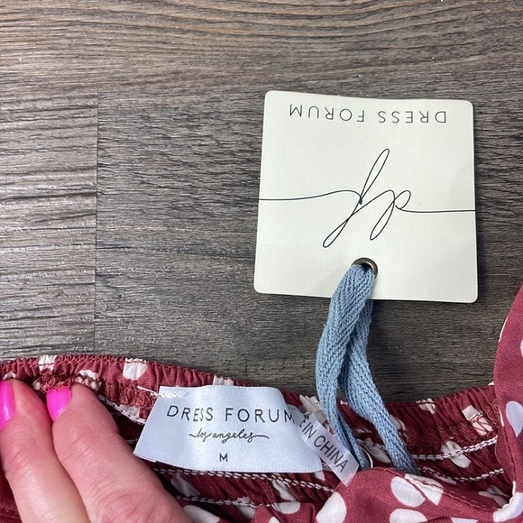 Dress Forum Womens Rust/White Polka Dot Spaghetti Strap Peek a Boo Front Dress S - Picture 3 of 10